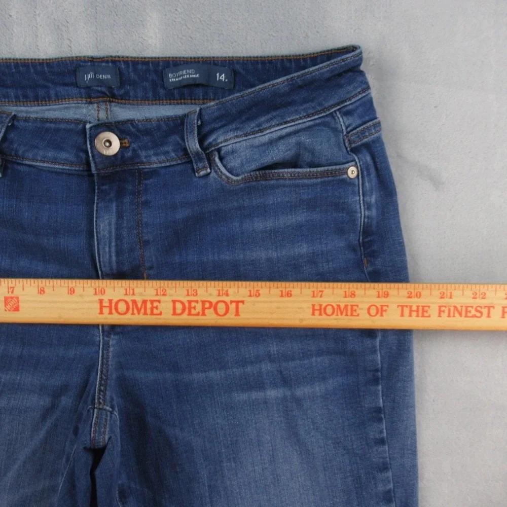 J Jill Denim Boyfriend Straight Leg Ankle Jeans Blue Medium Wash 14P Petite - Picture 5 of 13